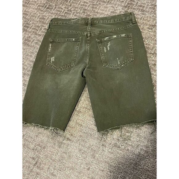 Free People 26 Army Green Denim Shorts (O) - Picture 5 of 5